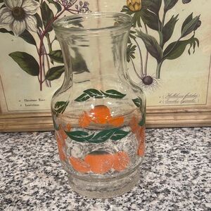 Anchor Hocking Glass Orange Juice Carafe 1950’s Collectible